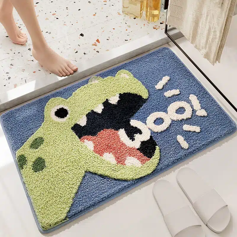 40*60cm Bath Mat Cute Lion Dinosaur Crocodile Bathroom Carpet Flocking Waterproof Non-Slip Shower 40*60cm Bath Mat Cute Lion Dinosaur Crocodile Bathroom Carpet Flocking Waterproof Non-Slip Shower Rug Entrance Door Foot Mats