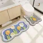 Bathroom Non-slip Mat 3-piece Set Modern Minimalist Flower Absorbent Floor Mat Thickened Bathroom Door Mat High Quality Bath
