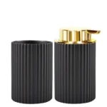 Hand Foaming Bottle with Toothbrush Cup Strip Design Bathroom Countertop Hand Washing Foaming Dispenser Bottle