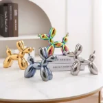 Vilead Ceramic Plating Balloon Dog Orange Figurines Animal Statue Handmade Sculpture Gold Sliver Modern Living Room Desk