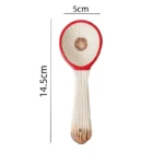 Creative Cartoon Cute Girl Heart Red Mushroom Ceramic Tableware Single Handle Bowl Soup Pot Breakfast Plate – angled view