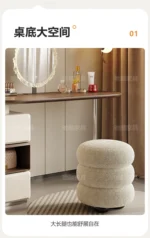 Modern white dressing table with LED mirror and storage drawers