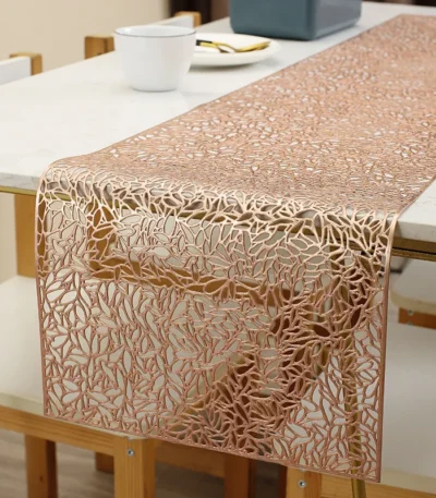 1.5m Creative Hollowed Out PVC Table Runner Melon Seed Table Flag Dining Table Decor Food Mat Anti Scalding Insulation Table