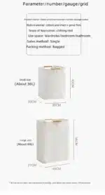 Household Laundry Hamper Dirty Cloth Basket Folding Toy Storage Laundry Basket Large Capacity Multi Functional and Durable