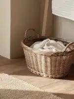 Large Size Wicker Laundry Basket Dirty Clothes Storage Basket Household Toy Weaving Box Japanese Style Pure Color Closet