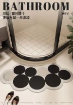 New Arc shaped Super Absorbent Bathroom Mat Non-Slip Diatom Mud Toilet Pad Quick-Drying Floor Mat Bath Mat – angled view