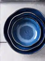 1 Pcs Bone China Bowl Tableware Blue Janpan Rice Soup Dinner Service Retro Ceramic Dinnerware Restaurant Home Kitchen