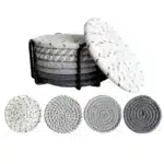 4Pcs 11x11cm Small Round Cotton Woven Coffee Mug Tea Cup Coaster Table Placemat Plate Mat Kitchen Insulation Pad – angled