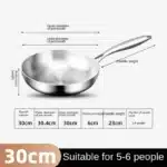 316 Stainless Steel Deep Fryer Non Stick Frying Pan Cooking Steak Kitchen Cookware Gas Stove Induction Cooker Universal Milk