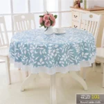 PVC Hotel Waterproof and Oil Proof Large Round Tablecloth Hotel Plastic Round Table Cloth Wash Free and Scald Proof Table