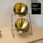 Stainless Steel Oblique mouthed Sauce golden Bowl rack Hot Pot Buffet Seasoning basket Jar dish Container Salad Spherical