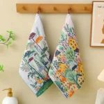 Soft cotton gauze bathroom hand towel set in neutral tones