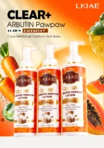 LKIAE Clear Arbutin Pawpaw Whitening Body Lotion, Moisturizing Cream, Improve Rough Skin, Remove Dark Spots, Melanin