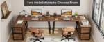 Tribesigns L-Shaped Computer Desk with 3 Drawers, Reversible Corner Home Office Desk with Shelves, 53-Inch Industrial PC