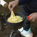 Aluminum Outdoor Camping Cookware Set, With Mesh Bag Folding Cookset Camping Kitchen Cooking Teapot and Pans Equipment