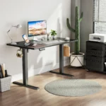 JHK Ergonomic Electric Standing Desk Height Adjustable Computer Desk Large Work PC Table Home Office Writing Gaming Desks