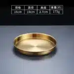 4 Sizes Deep Stainless Steel Meal Trays Round Dish Plates Barbecue Fruit Noodles Salad Mixing Dish Bowl Hotel Kitchen