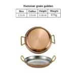 Commercial crayfish plate Flat bottom stewed rice pot Double ear frying pan hotpot 304 stainless steel Spanish seafood rice