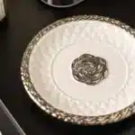 3D Camellia Embossed Ceramic Coffee Cup with Saucer Set, Luxury Mug, Vintage Floral Tea Cup 300ml, Gift for Her Home &