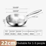 316 Stainless Steel Deep Fryer Non Stick Frying Pan Cooking Steak Kitchen Cookware Gas Stove Induction Cooker Universal Milk