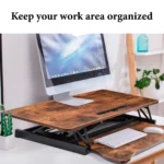 37" Wide Stand Up Desk Riser, Home Office Height Adjustable Standing Desk Converter – top view