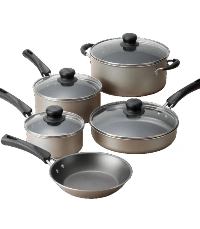 Tramontina 9-Piece Non-Stick Cookware Set, Champagne