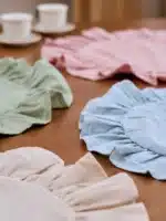 4PCS Cloth Napkins Round Placemat 100% Cotton Vintage Wedding Table Decoration Reusable for Kitchen Dinning Christmas Table