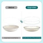 Vancasso handpainted dinnerware set in beige with spiral design on a wooden table