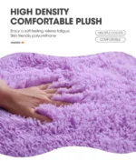 Plush bathroom rug set with toilet lid cover and mat in a modern bathroom