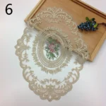 Vintage Lace Placemat Embroidered Table Cloth Dining Room Decorative Table Mats Party Wedding Antique Coffee Coasters