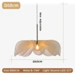 WabiSabi Japan Minimalist LED Ceiling Pendant Light Fabric Flower Chandelier Home Decoration Hotel Restaurant Island Indoor