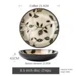 Chinese-style ceramic deep plate household salad plate disc personality plate creative old-fashioned hand-painted tableware