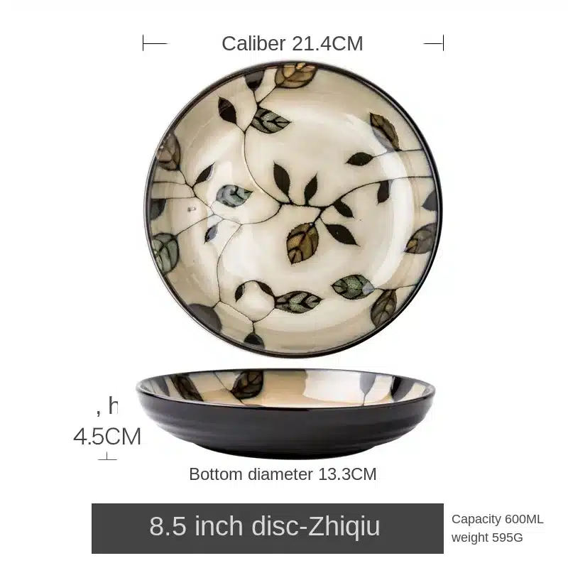 Chinese-style ceramic deep plate household salad plate disc personality plate creative old-fashioned hand-painted tableware