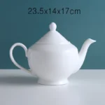 Ceramic Kettle European Style Simple White Coffee Pot Water 700-1000ml Teapot Hotel Water Ware Home Bar Decoration Drinkware