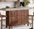 Large bar cabinet in modern living room with wine glass display
