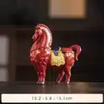 Chinese Red Tang Dynasty Horse Statue - Success Ceramic Horse Figurine, Office Desk Decor, Feng Shui Wealth Ornament