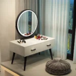 Goldoma modern Morocco dressing table with jewelry storage - minimalist makeup shelf and ornament organizer for bedroom