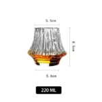 220ML Handmade Volcano Crystal Drinking Glass Cup Tumbler for Whisky Bourbon Cocktail with Gift Box – styled in a modern