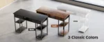 JHK 48 Inch Computer Gaming Desk with Fabric Drawers Storage Shelves Metal Frame Adjustable Feet Table For Bedroom Home