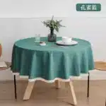 New Large Round Tablecloth Solid Color Cotton Linen Waterproof Table Cloth Oil-Proof Table Cover for Kitchen Garden