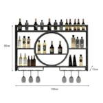 Wall Mount Wine Rack Bottle Wine Bar Cabinet Holder Adapt Single Miniature Black Cup Glass Storage Wine Cabinet Decor Szafeczki - Image 10