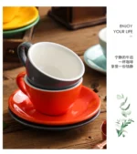 Creative Color 150ml Espresso Cup with Saucer Home Dessert Plate Tea Cup Couple Mug Gift Office Mug Tabletop Decoration