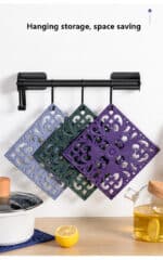 3pcs Silicone Placemats Square Heat Resistant Mats Placemat Kitchen Tableware Mat Hot Pots and Pans Coaster Kitchen