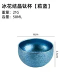 D2 Pure Titanium Double-layer Small Tea Cup Coffee for Outdoor Camping coffee and Tea Tableware Set Brewing Tea Cup 50ML
