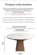 Slate Extendable Round Dining Table – top view