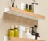 Beech wood bathroom storage rack wall mounted light luxury living room non perforated bathroom storage rack bathroom shelf