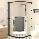 Toilet Non-porous Corner Magnetic Folding Invisible Shower Curtain Waterproof and Mildew-proof Thickened Shower Partition