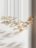 2026 New French Clear Glass Lustre Chandelier, Custom Hardware Pendant Lamp for Duplex Stairwell, Elegant Light for Ceilings