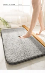 50*80cm Super Thick Fluff Fiber Bath Mat, Shower Room Rugs, Chenille Bathroom Floor Mat, Toilet Absorbent Entrance Door Mat