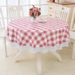 PVC Hotel Waterproof and Oil Proof Large Round Tablecloth Hotel Plastic Round Table Cloth Wash Free and Scald Proof Table